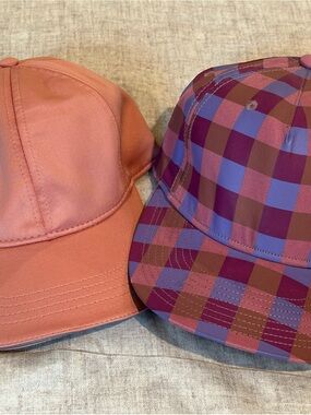 Women's Stylish Plaid Purple-Pink and Pink Baseball Caps